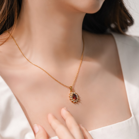 RUBY CRYSTAL NECKLACE